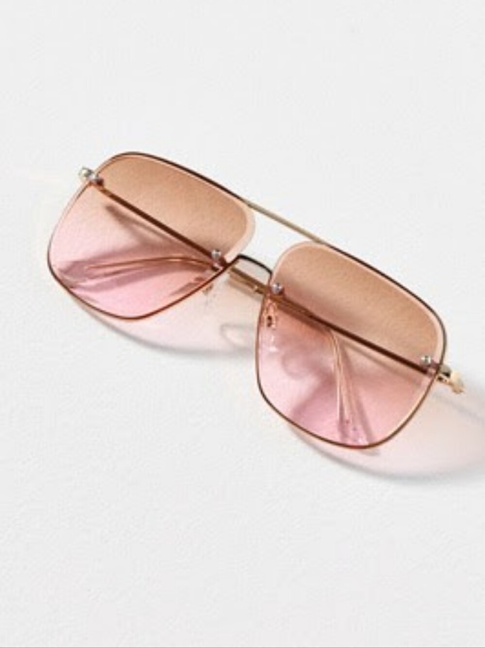 Anthropologie Elite Eyewear Aviator Sunglasses in Silver Pink
